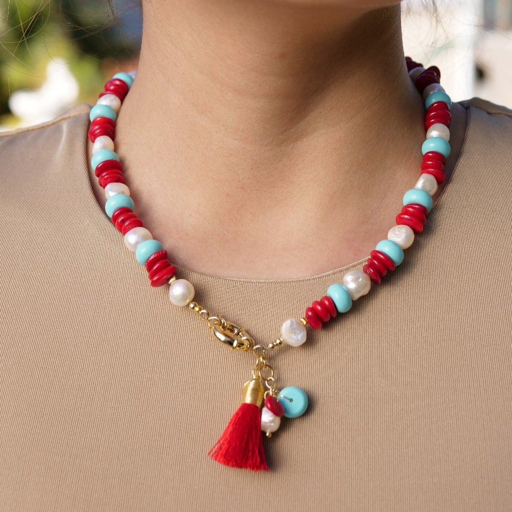 Coral & Turquesa Necklace